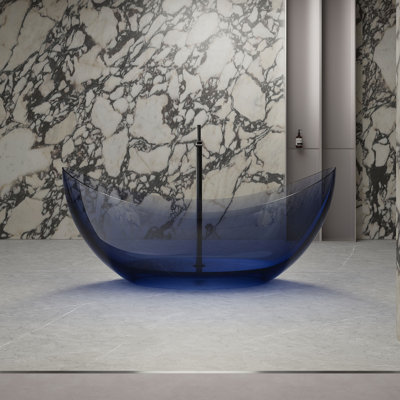 Baignoire de trempage autoportante en résine avec drain escamotable 71 "x 31" MonBlari