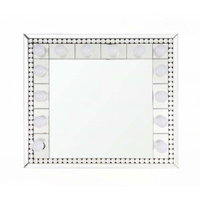 Farai Mirrored & Faux Crystal Diamonds Accent Mirror (Hollywood Style)