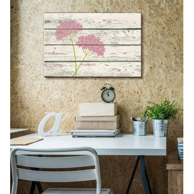 " Pink Green Flower Petals On A Breeze Artwork Rustic Home Art "