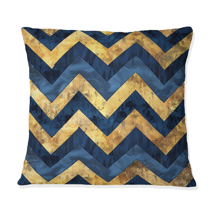 Coussin Chevron Glam II - Chevron, H 16 po x l 16 po