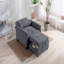 Fauteuil convertible 35 po gris foncé tissé-1015934377