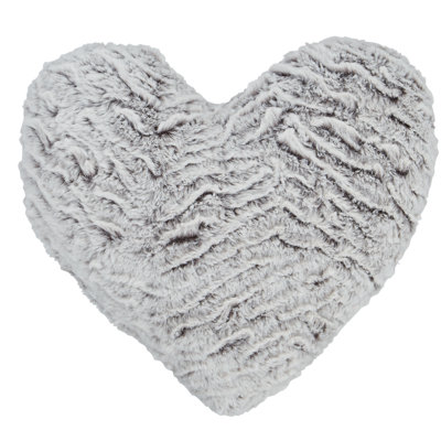 Wolf Heart Wolf So Soft Faux Fur Heart Shaped Cushion with Filling