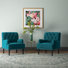 Fauteuil capitonné en velours avec garniture cloutée 28,5 po Jakub