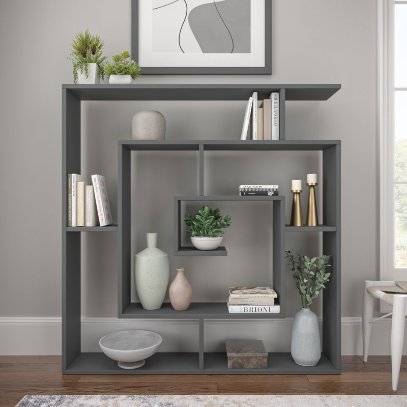 Abston Geometric Bookcase, Anthracite