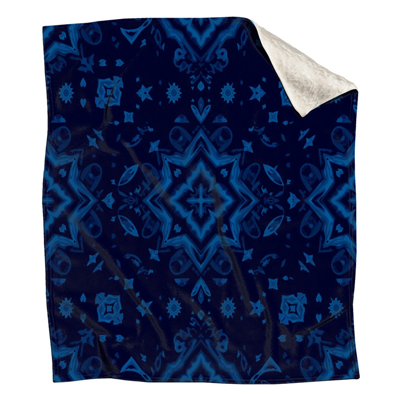 Couvertures bleues à motif kaléidoscope, L 50 po x H 60 po