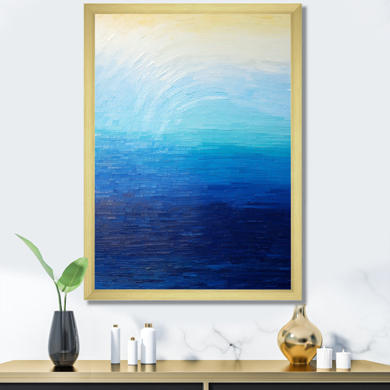 «Blue Spectral Solitude I» sur toile, H 20 po x l 12 po x P 1 po, Cadre photo doré simple