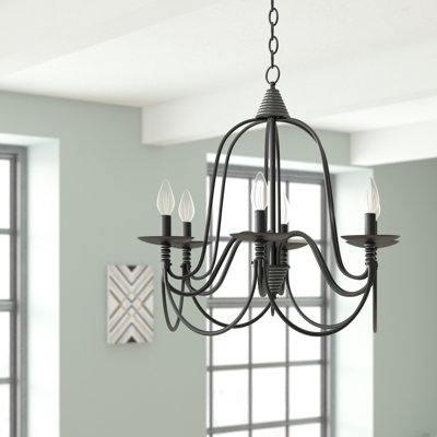 Lustre géométrique 6 lumières façon bougie Vahe