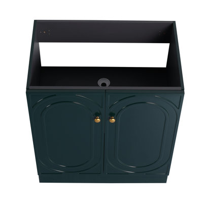 Meuble-lavabo de salle de bain autoportant 30 po et 2 portes d'armoire à fermeture douce - sans le lavabo