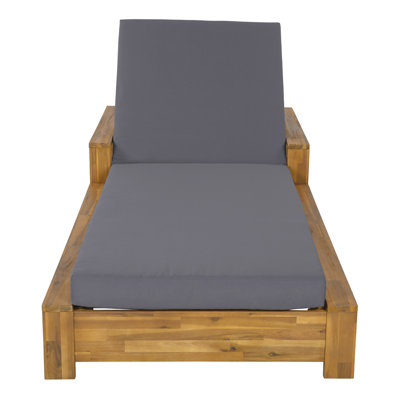 Chaise longue d'extérieur en bois d'acacia Carlisle
