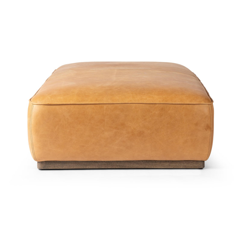 Sinclair Ottoman, Palermo Butterscotch Genuine Leather