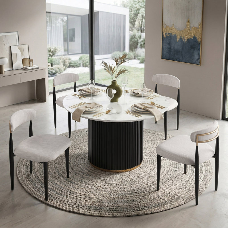 Novato 5-Piece Round Dining Table Set