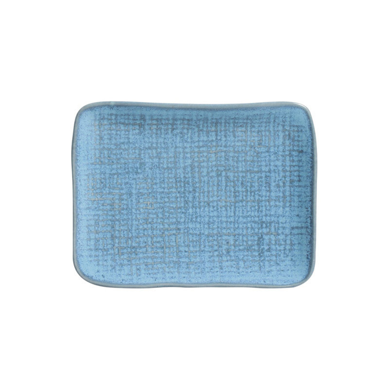 Petit plateau rectangulaire en grès cérame de 7,1 po Breeze - de Jura - allant au micro-ondes, au four et au lave-vaisselle