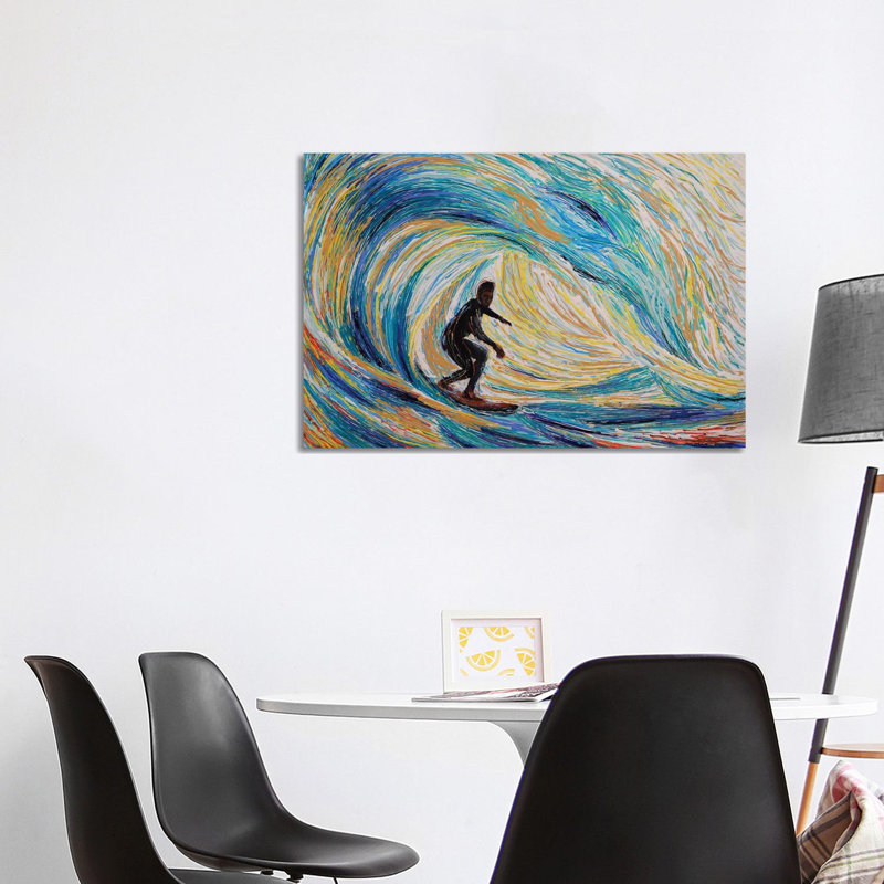 Wave Surf by Viola Painting - Wrapped Canvas Gallery-Wrapped Canvas Giclée, 66.04 cm H x 101.6 cm W