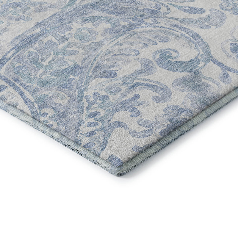 Tapis de qualité supérieure lavable à la machine Prisco Sky, Rectangulaire 8 pi x 10 pi
