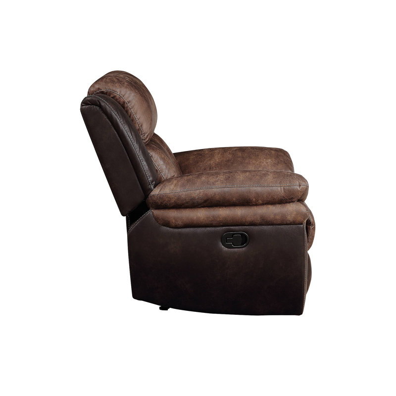 Fauteuil inclinable touffeté poli caramel et espresso