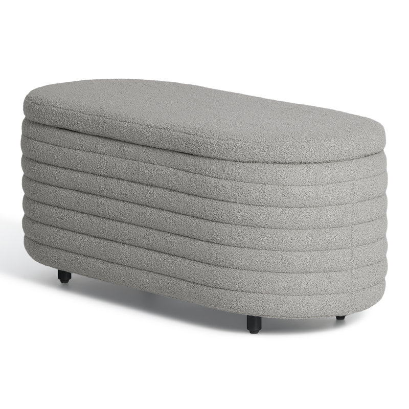 Bayville 42" Wide Sherpa Storage Bench, 18.1" H x 42.5" W x 17" D, Gray