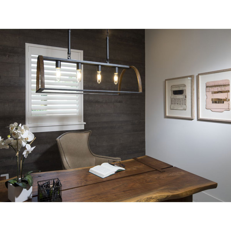 Luminaire suspendu linéaire pour îlot de cuisine 4 lumières Corissa