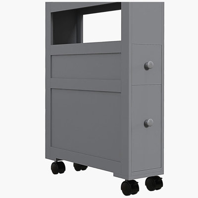 Armoire de rangement étroite en bois pour salle de bain