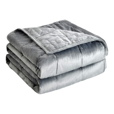 CalmRest Twin Weighted Blanket - 15lbs, Soft Warm Fabric, Perfect for Sleep & Relaxation, Adult Heavy Blanket for Sofa or Bed, Grey, 48x72 inches