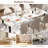 Rustic Wave Edge Dining Table for 6-8, Thick MDF Top with Metal Frame, Waterproof-786231578-786231552-786231555