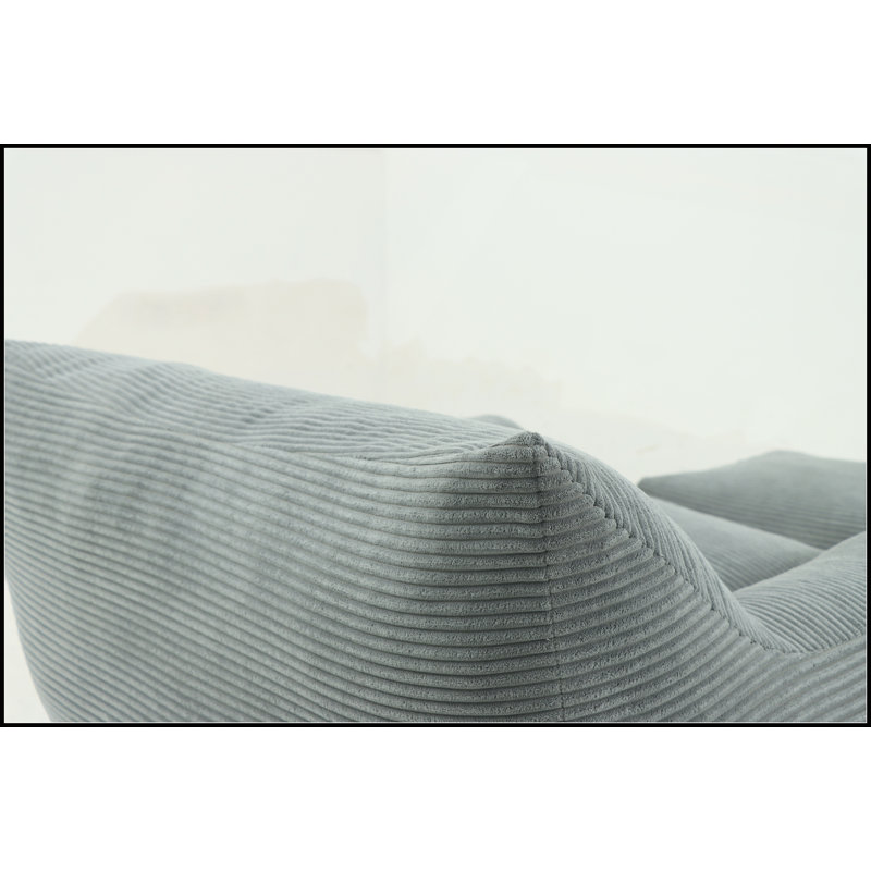 Fauteuil à billes surdimensionné confortable pour se détendre et jouer avec de la mousse déchiquetée à haute résilience, Gris