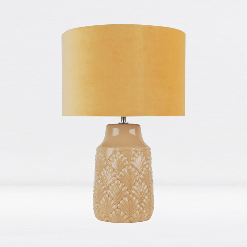 Taoran Ceramic Table Lamp, Ochre Yellow