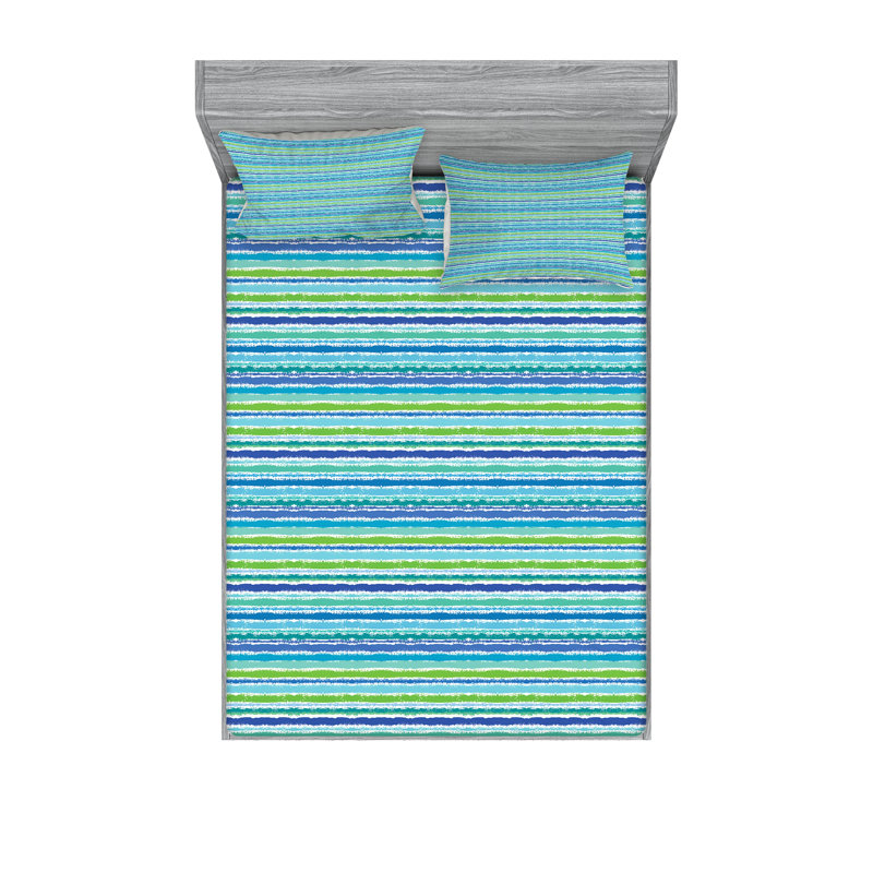 Multicolore drap-housse et coussin décoratif Ambesonne, Ensemble de draps pour très grand lit californien
