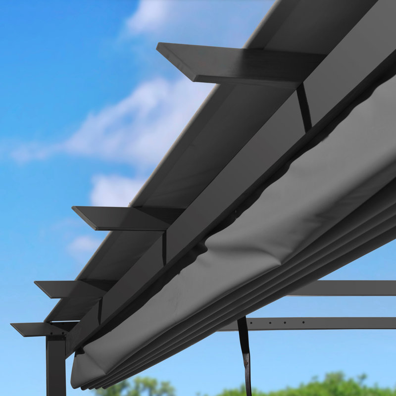 4m x 3m Metal Pergola, Grey