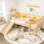Lit mezzanine simple Natural TG avec tablettes de rangement, lumières à DEL et garde-corps pleine longueur, assemblage simple, solution compacte en bois massif avec finition parfaite pour la chambre à coucher, finition