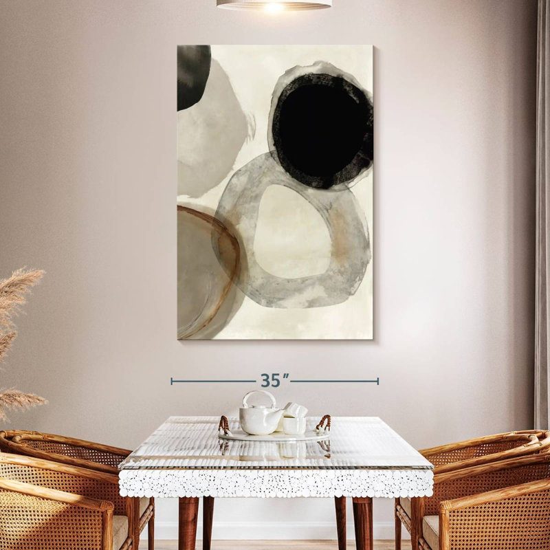 Avery Beige Rings I, 51" H x 34" W