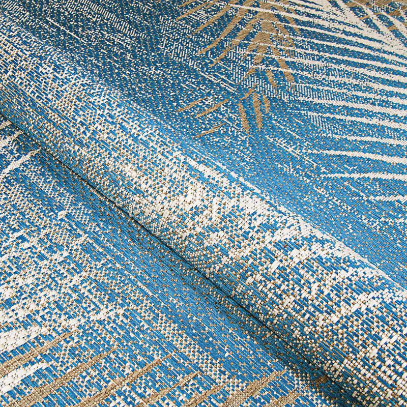 Waddington Floral Palms Ocean Blue Indoor Outdoor Runner Rug, Runner 2'3" x 7'10"