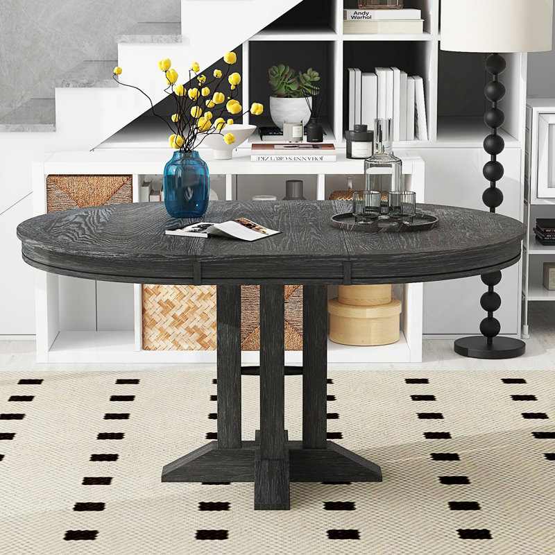 Table de salle à manger Farmhouse, table ronde extensible