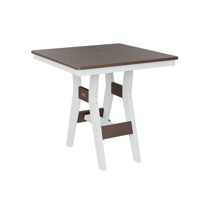 Table de bar carrée 33 po Berlin Brown Harbor, Chocolat / Brun, H 38,87 po x l 33 po x P 33 po