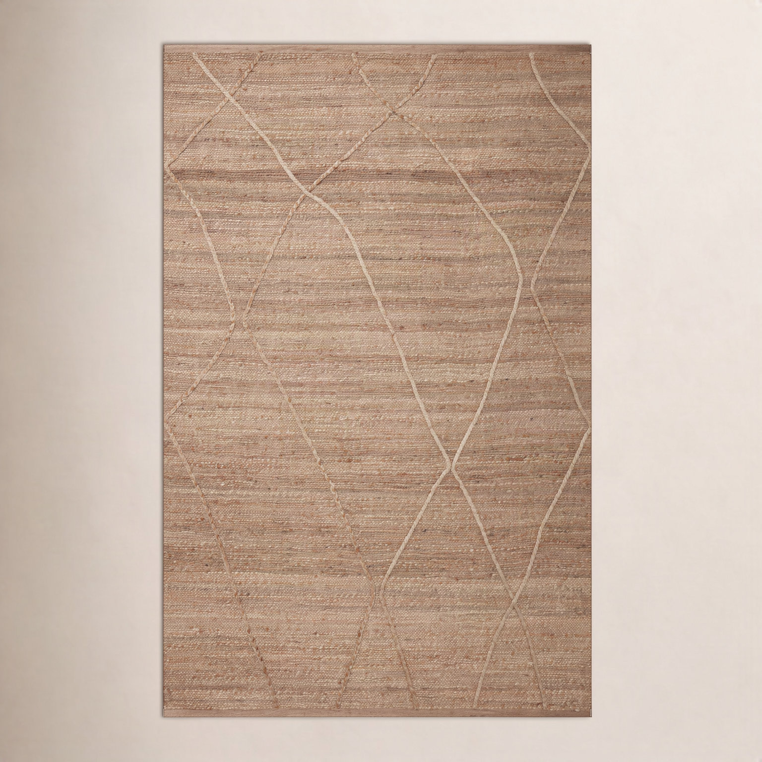 Albemarie Natural Hand-Woven Geometric Jute Rug, Rectangle 7'9" x 9'9"