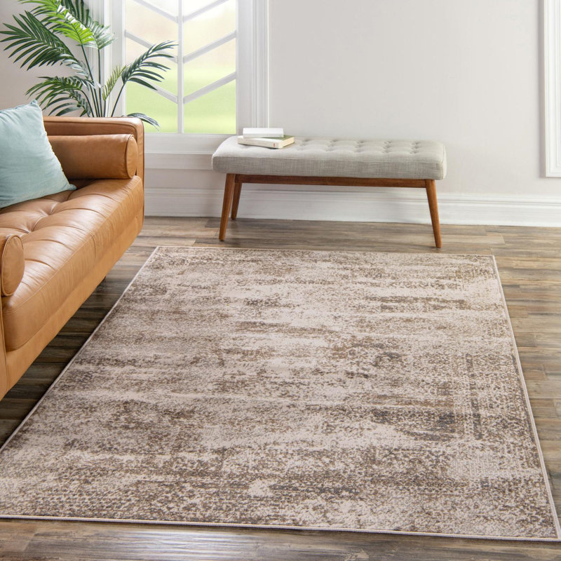 Tobitha Abstract Cream Area Rug, Rectangle 10' x 13'1"