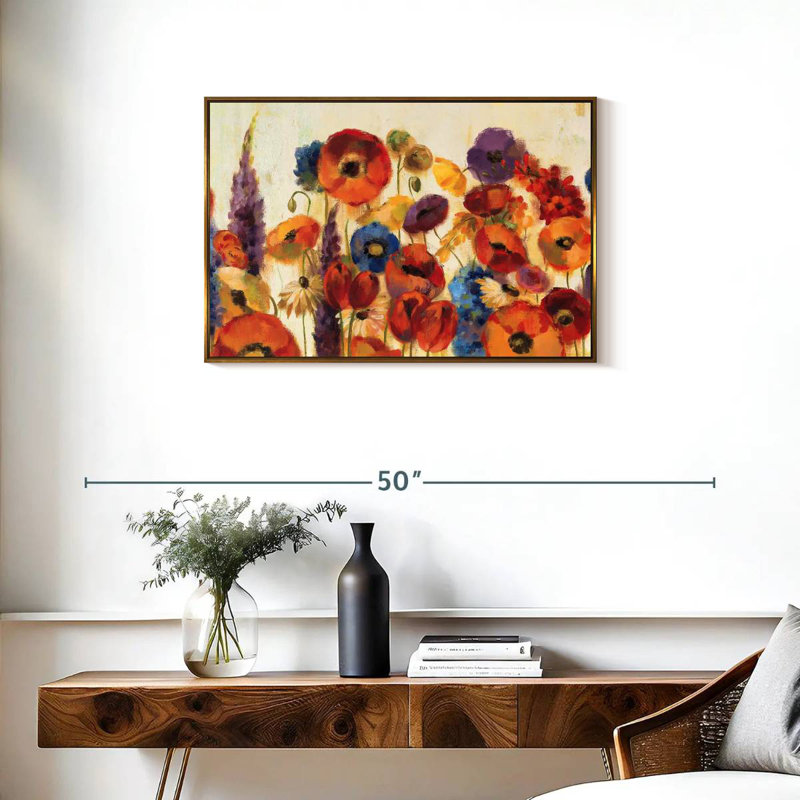 Jardin joyeux, Cadre flottant doré, 31 po x 21 po