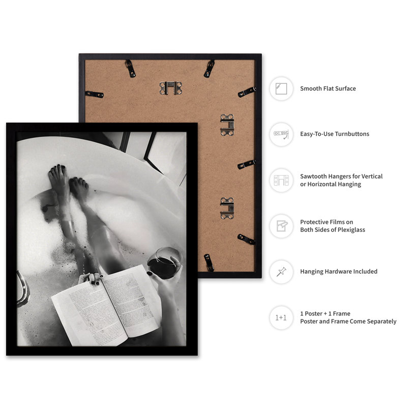 Femme dans la baignoire n ° 2, 24"H x 32"W, Poster, Black Framed