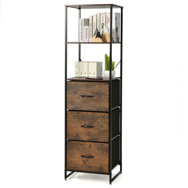 Commode verticale autoportante à 3 tiroirs avec 3 tablettes