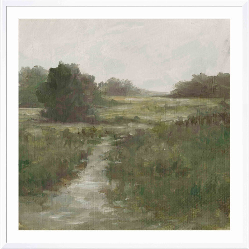 «Tranquil Fen I» par Ethan Harper - reproduction d'art encadrée, Blanc, H 36 po x l 36 po