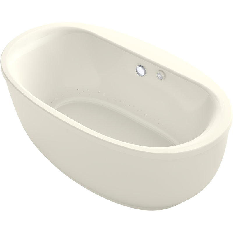 Sunstruck 65.5" x 36" Oval Freestanding Heated, Biscuit