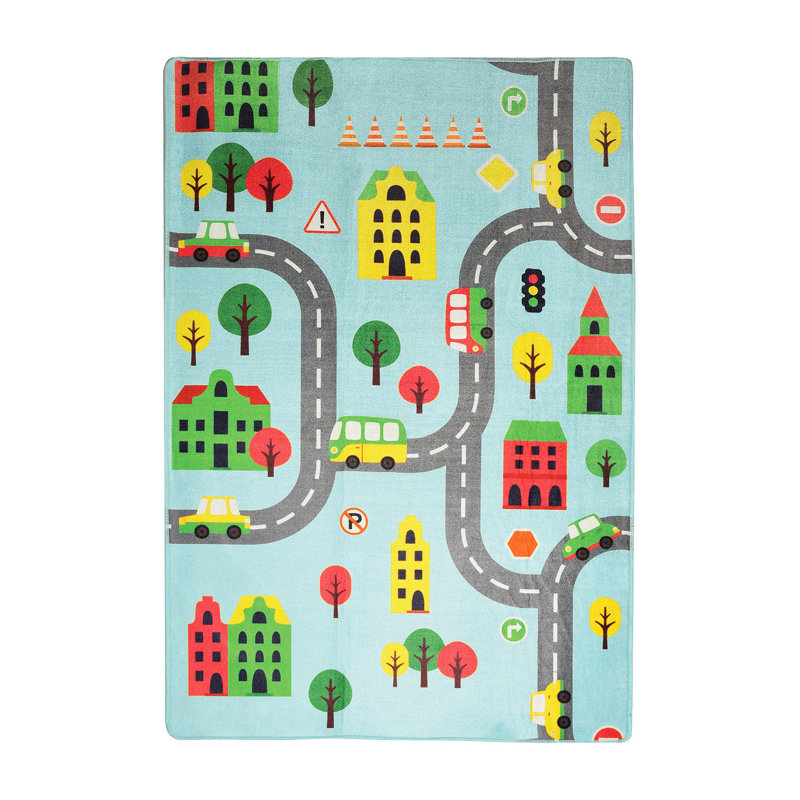 Machine Washable Area Rug, 100% Polyester, 4.6 x 6.2 Feet | Antibacterial, Non-Slip Underside, Pile Height: 0.4 Inches | Durable & Easy Care, Perfect for Living Room, Bedroom, and Dining Areas