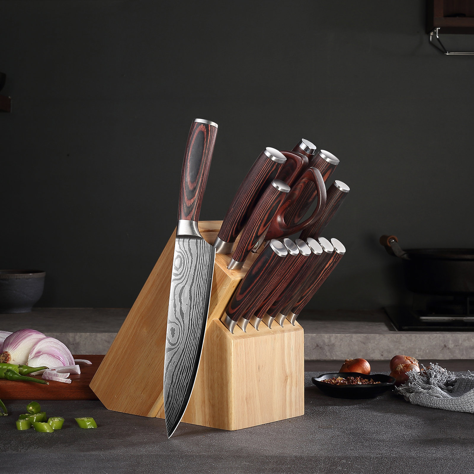 PAUDIN Kitchen Knife Set, 3-Pieces Chef Knife Set with Razor-Sharp