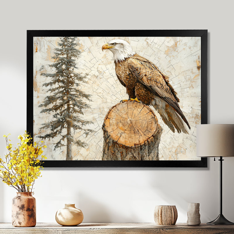 Gredmarie, aigle, esprit du vent dans la forêt - aigle, art mural sur toile, H 30 po x l 40 po, Noir