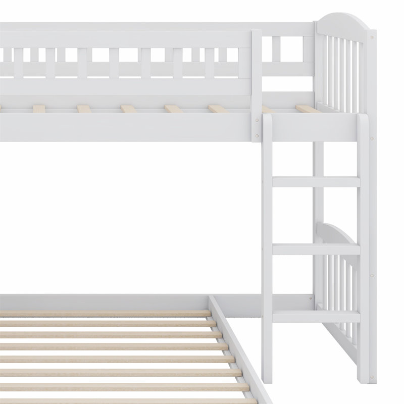 Lit superposé avec glissière Stairway, Blanc