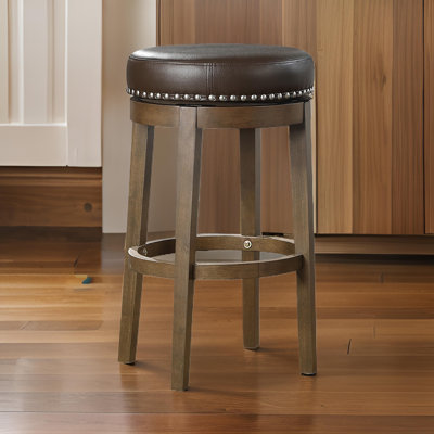Hassanah Swivel Solid Wood Counter Stool