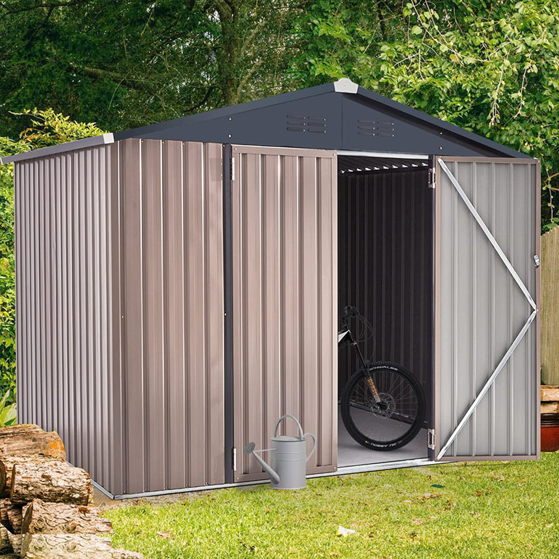 8 Ft. W x 6 Ft. D Metal Lean-To Garden Shed