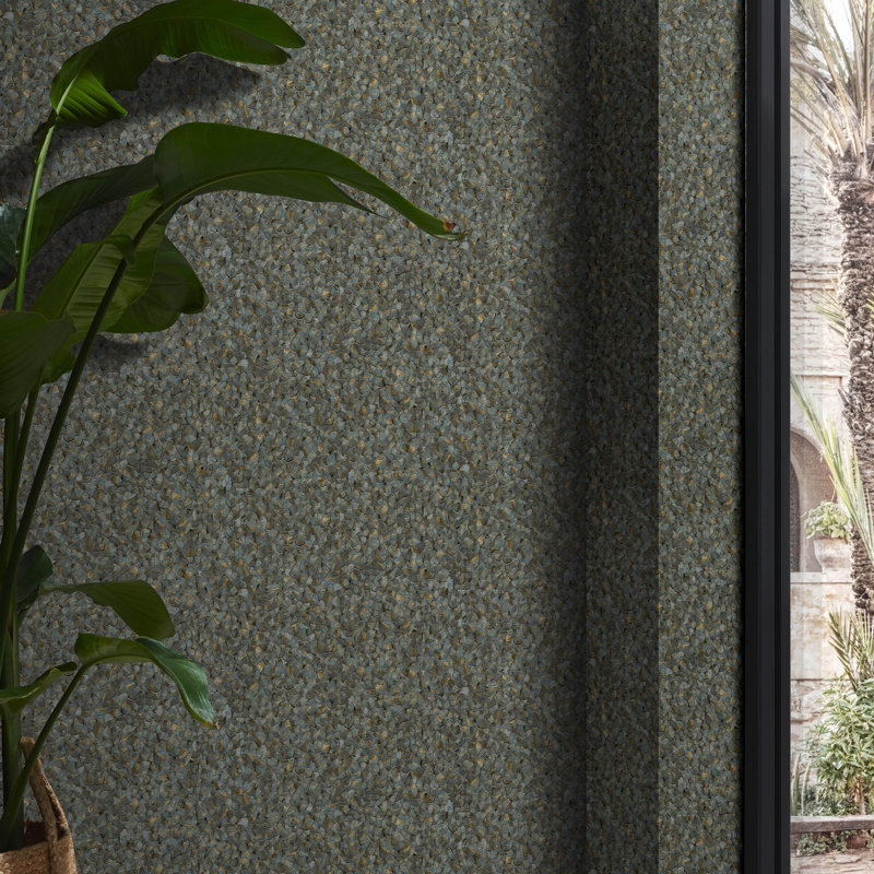 Evelina 10.05m x 70cm Textured Wallpaper Roll, Blue