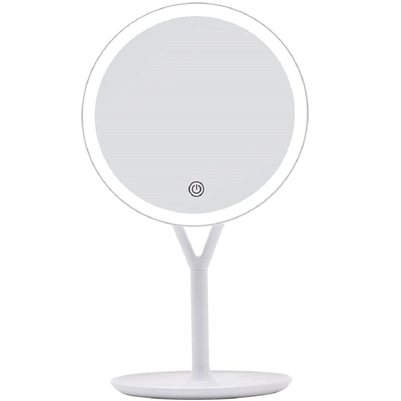 Miroir de maquillage avec capteur tactile et miroir de bureau Clarity, Blanc