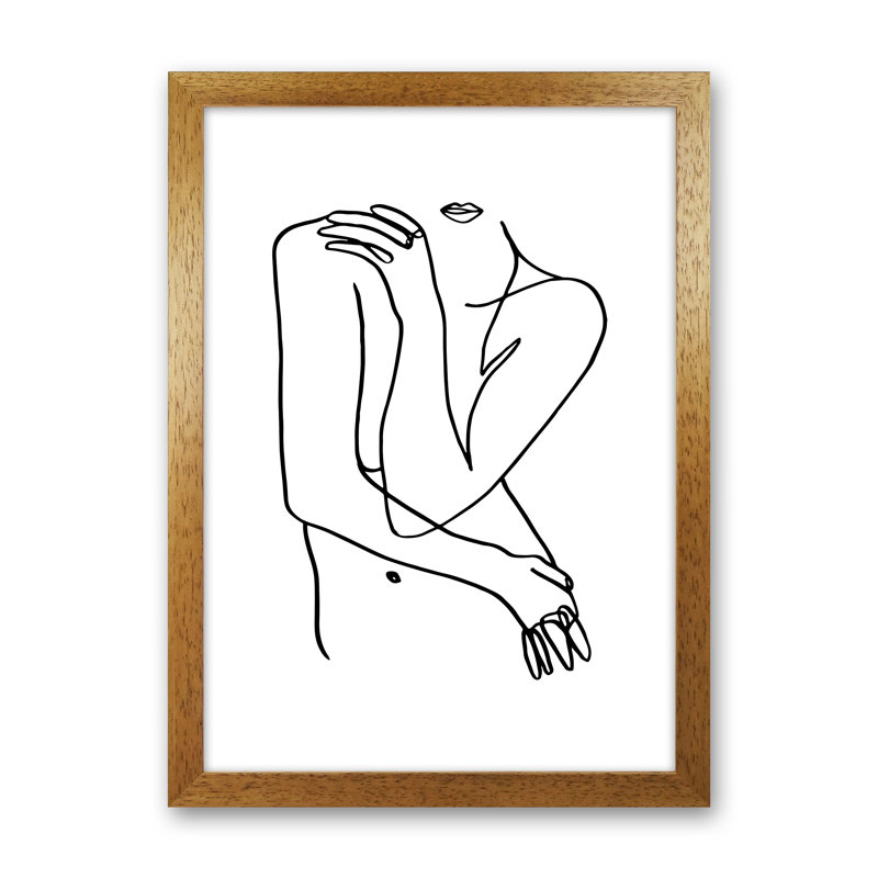 Hiding Front Pose - Print, 34cm H x 25cm W x 3cm D, Oak Frame