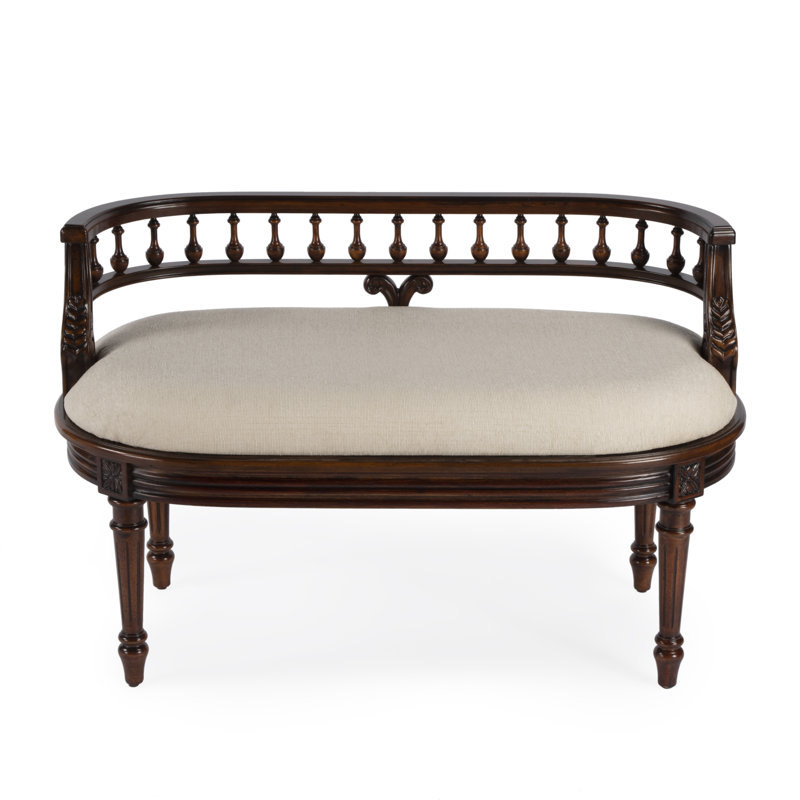 Hathaway 37" Upholstered Bench, Dark Cherry